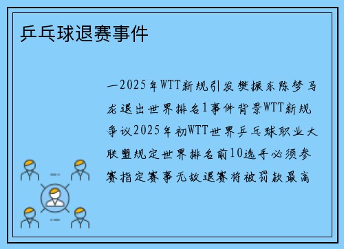 乒乓球退赛事件
